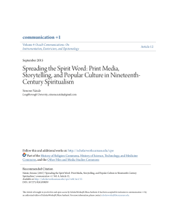 Spreading the Spirit Word: Print Media, Storytelling, and Popular