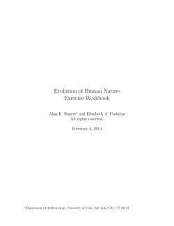 Evolution of Human Nature Exercise Workbook