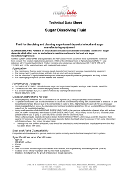 Technical Data Sheet Sugar Dissolving Fluid