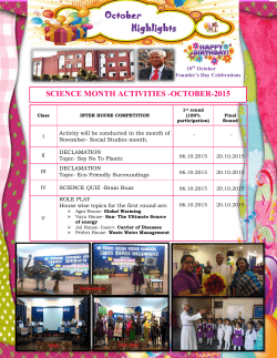 October Highlights - Queen Mary School