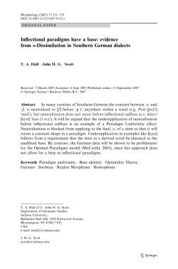 Inflectional paradigms have a base: evidence from s