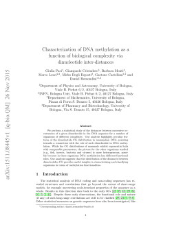Characterization of DNA methylation as a function of biological