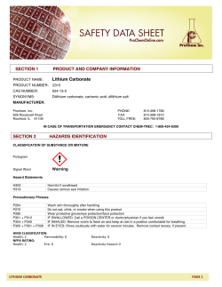 SECTION 1 PRODUCT AND COMPANY INFORMATION Lithium
