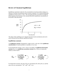 Review of Chemical Equilibrium