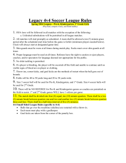Legends Rec Soccer Rules