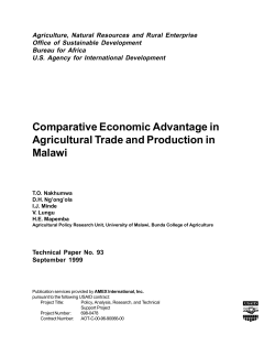 Comparative Economic Advantage in Agricultural Trade and
