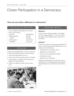 Citizen Participation in a Democracy - Maners 16-17