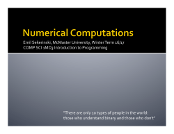 Numerical Computations - McMaster Computing and Software