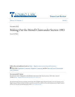 Making Out the Monell Claim under Section 1983