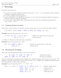 1 Factoring