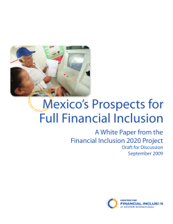 Mexico`s Prospects for Full Financial Inclusion