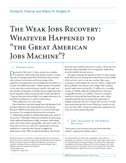 The Weak Jobs Recovery - Federal Reserve Bank of New York