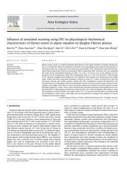 Influence of simulated warming using OTC on physiological