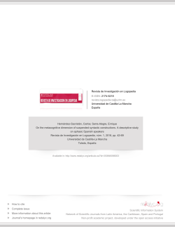 Redalyc.On the metacognitive dimension of suspended syntactic