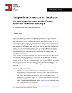 Independent Contractor vs. Employee