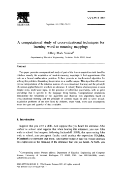 A computational study of cross-situational techniques for learning