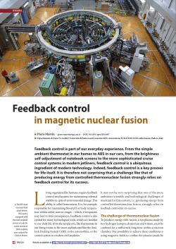 Feedback control in magnetic nuclear fusion