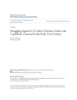 Struggling Against U.S. Labor`s Decline Under Late Capitalism