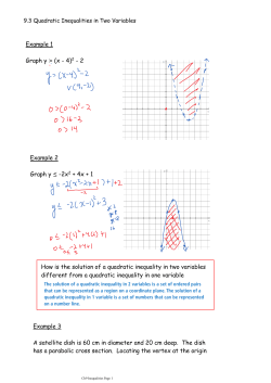 Example 1 Graph y > (x - 4) 2 - 2 Example 2 Graph y ≤