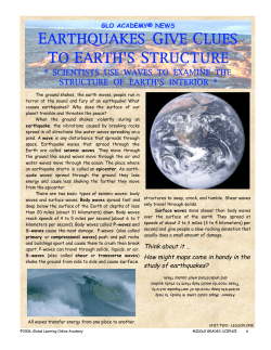 EARTHQUAKES GIVE CLUES TO EARTH`S STRUCTURE