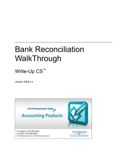 Bank Reconciliation WalkThrough