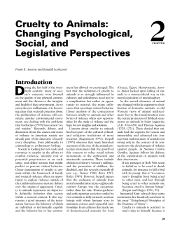 Cruelty to Animals: Changing Psychological, Social, and