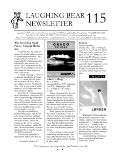 LAUGHING BEAR NEWSLETTER