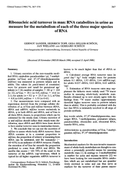 Ribonucleic acid turnover in man: RNA catabolites