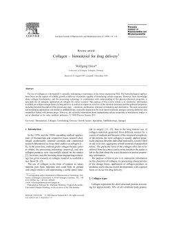 Collagen &ndash; biomaterial for drug delivery