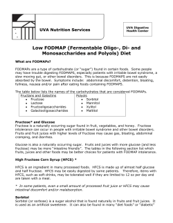 Low FODMAP (Fermentable Oligo-, Di
