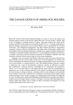 the savage genius of sherlock holmes