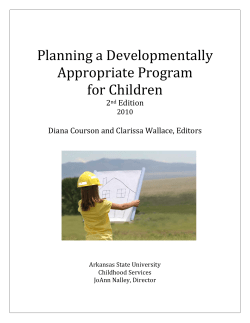 Planning a Developmentally Appropriate Program for Children