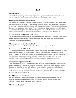 Do I need a Visa? Traveling to South Africa you will not need a visa