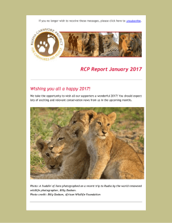 RCP Report January 2017 - ruahacarnivoreproject.com