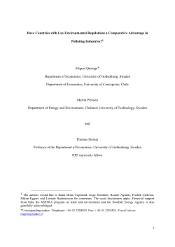 Have Countries with Lax Environmental Regulations a Comparative