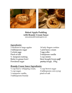 Baked Apple Pudding with Brandy Cream Sauce