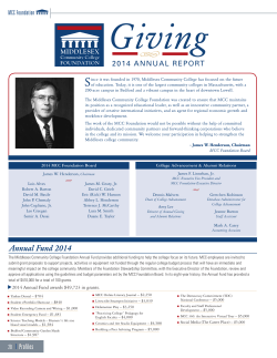 Annual Fund 2014 - Middlesex Community College