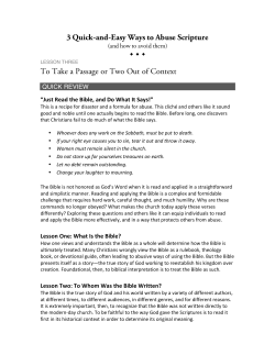 To Take a Passage or Two Out of Context