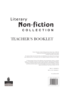Literary Non-fiction - Pearson Schools and FE Colleges