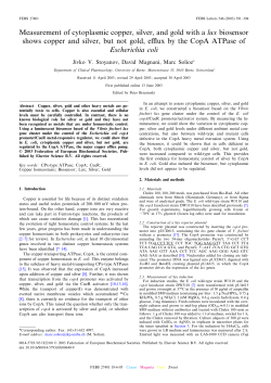 Measurement of cytoplasmic copper, silver, and gold with a lux