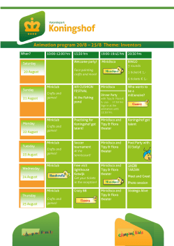 Animation program 20/8 &ndash; 25/8 Theme: Inventors