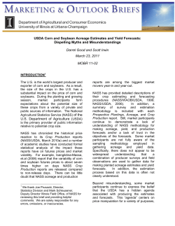 USDA Corn and Soybean Acreage Estimates and Yield