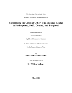Humanizing the Colonial Other: The Engaged Reader in