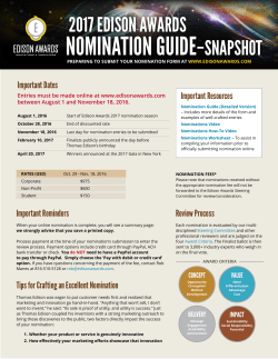 nomination guide&ndash;snapshot