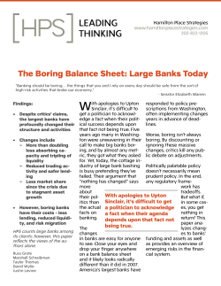 The Boring Balance Sheet: Large Banks Today