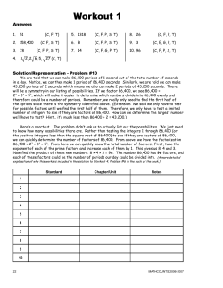 2006 &ndash; 2007 Workouts Answers