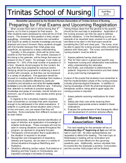 April, 2016 - Trinitas School of Nursing