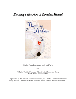 Becoming a Historian - Canadian Historical Association Committees