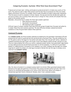Comparing Economic Systems: What Role Does Government Play