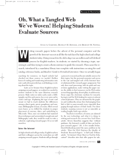 Oh, What a Tangled Web We`ve Woven! Helping Students